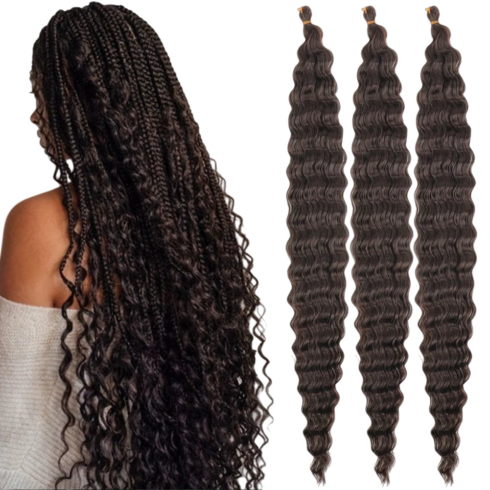 Deep Wave Synthetic Braiding Hair – 3PCS 32″ Ocean Wave Crochet Hair Extensions