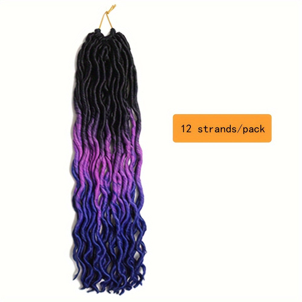 18 Inch Gypsy Goddess Faux Locs – Wavy Crochet Hair Extensions, Synthetic Braiding Hair for Women, Ombre Colour Options