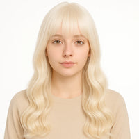 Heat-Resistant Pink Cosplay Wig with Bangs – 24" Long Straight Anime Wig | Soft Matte Fiber, Natural Look for Women