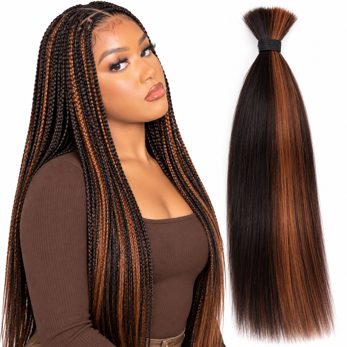 Illustrative colored straight braiding bulk, check selected variant