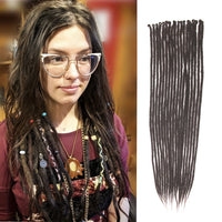 25pcs PLENDAY 24" SE Synthetic Dreadlocks, Soft 0.6cm Thick Thin Single Ended Crochet Hair Extensions, Low Temperature Fiber, Unisex Adult