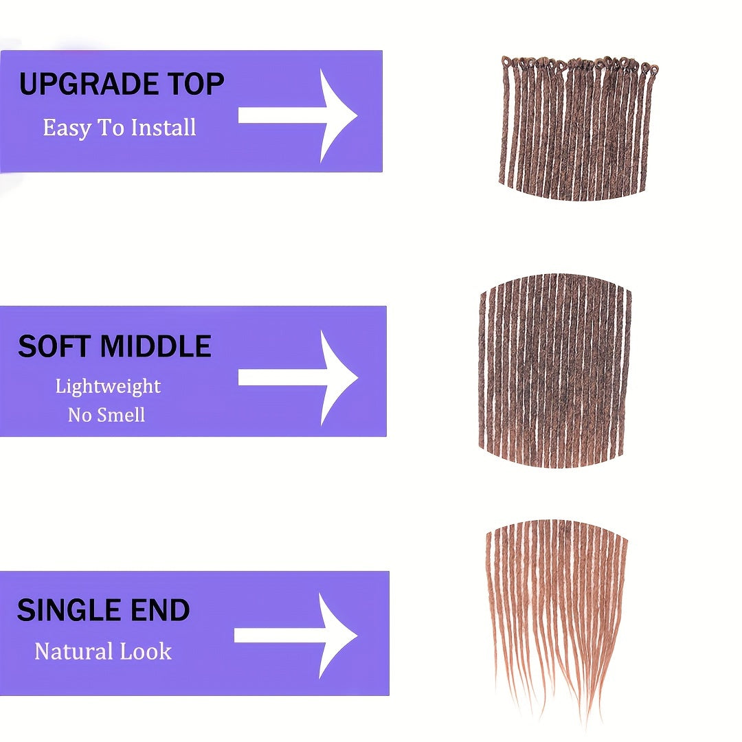 25pcs PLENDAY 24" SE Synthetic Dreadlocks, Soft 0.6cm Thick Thin Single Ended Crochet Hair Extensions, Low Temperature Fiber, Unisex Adult