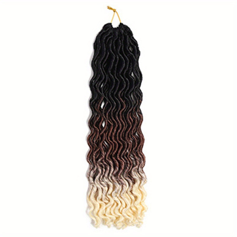 18 Inch Gypsy Goddess Faux Locs – Wavy Crochet Hair Extensions, Synthetic Braiding Hair for Women, Ombre Colour Options