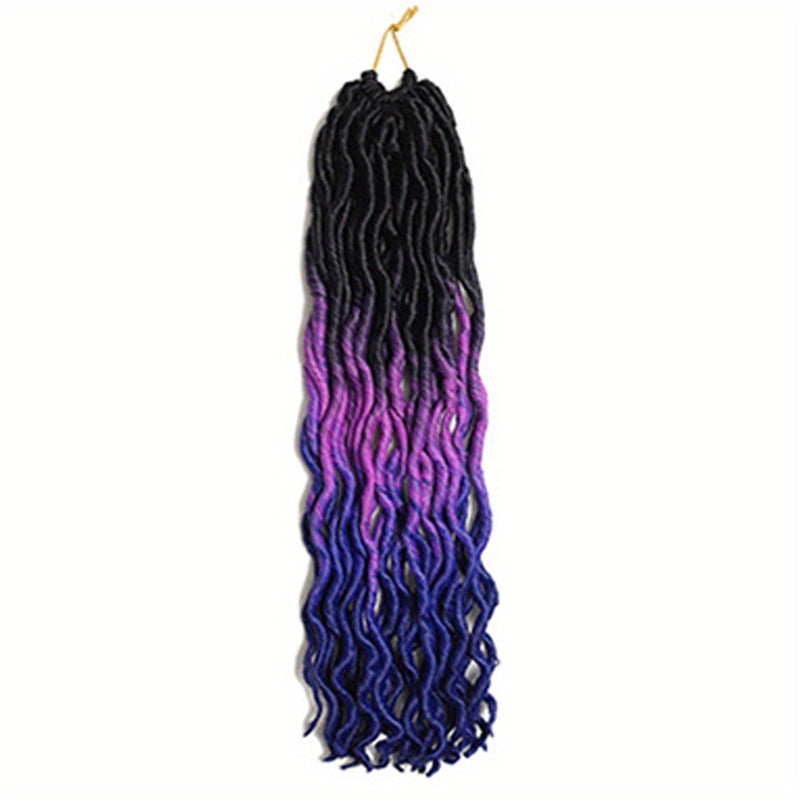 18 Inch Gypsy Goddess Faux Locs – Wavy Crochet Hair Extensions, Synthetic Braiding Hair for Women, Ombre Colour Options