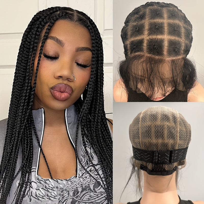Embroidered Full Double Lace Woven Wig Cap, DIY Wig Cap For Crochet Hair Extensions, Crochet Wig Cap With Baby Hair, Wig Sewing Crochet Wig Cap Square Base