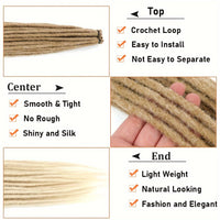 20 Strands Pre-Looped Dreadlock Extensions - 24 Inch Handmade, 0.6cm Width, Synthetic Single Ended Crochet Braids for Women - Lightweight & Easy Install for Halloween