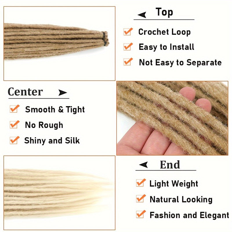 20 Strands Pre-Looped Dreadlock Extensions - 24 Inch Handmade, 0.6cm Width, Synthetic Single Ended Crochet Braids for Women - Lightweight & Easy Install for Halloween