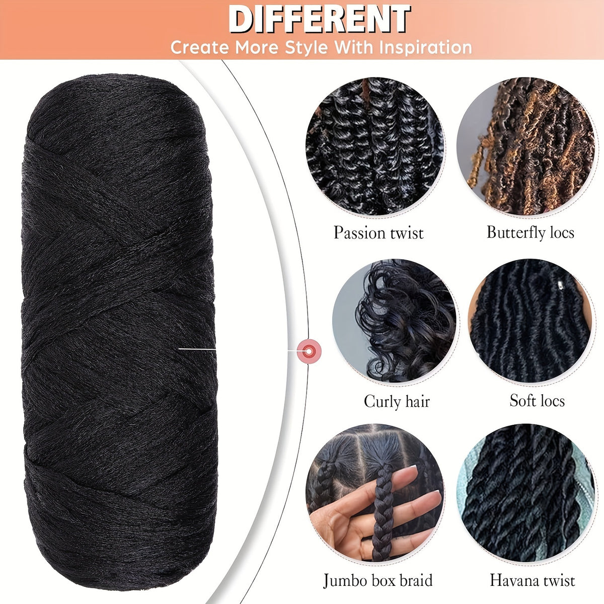 8 Pcs Brazilian Wool Braiding Hair – Acrylic Yarn for Crochet Box Braids, Senegalese Twist & Faux Locs Extensions