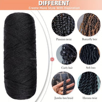8 Pcs Brazilian Wool Braiding Hair – Acrylic Yarn for Crochet Box Braids, Senegalese Twist & Faux Locs Extensions