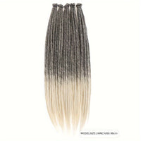 10-Strands Ombre Synthetic Dreadlock Braids – Pre-Looped Crochet Hair Extensions (Black-Grey-Purple / Multi-Color) – Lightweight Protective Locs