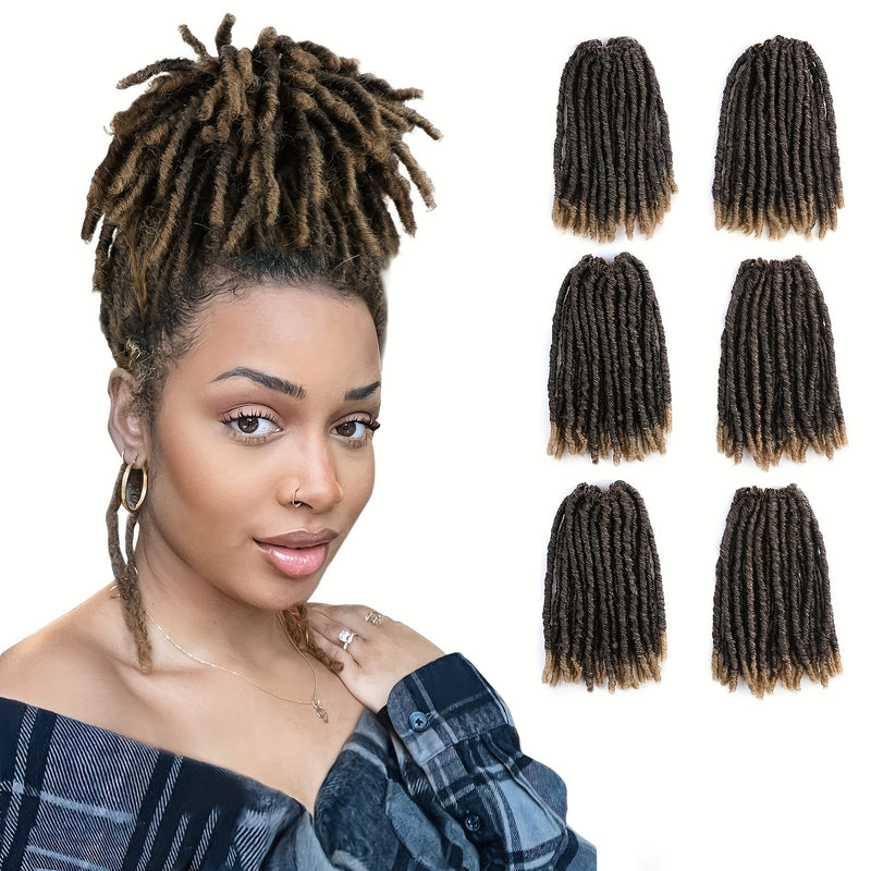6 Packs of Dreadlock Locs 120 Strands Ombre 1B/30 Pre-Looped Crochet Hair