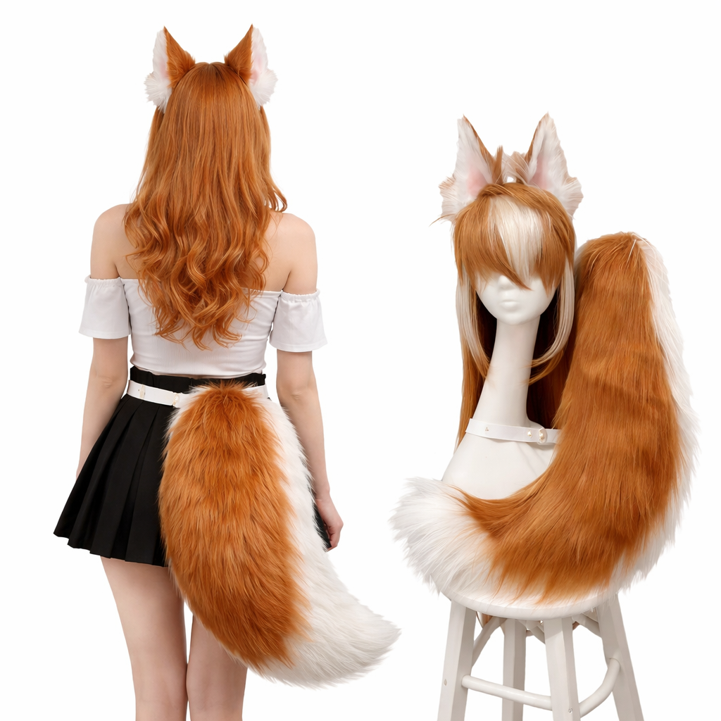 Cute Animal Tail & Ear Headband – Cosplay Accessory Prop for Party & Costume