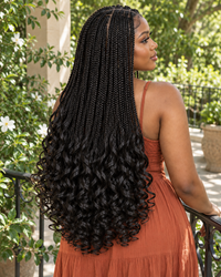 French Curl braiding hair lifestyle, styled with multiple 150g packs