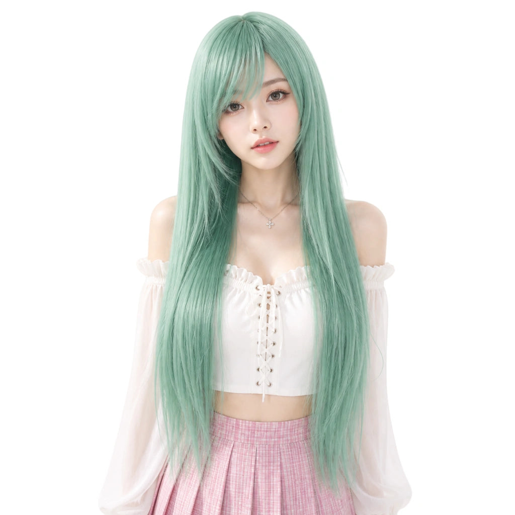 80cm Long Straight Cosplay Wig – Heat Resistant Synthetic Anime Wig