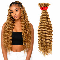 Colored Water Wave Virgin Human Hair Bulk for Boho Braids – No Weft