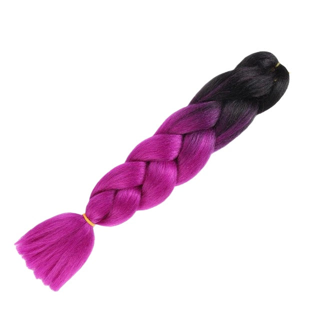 1 Piece 24 Inch Jumbo Braid Ombre Synthetic Braiding Hair Extensions for Women – Soft 1-Strand Jumbo Braid for DIY Box Braids