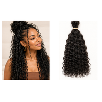 Natural Water Wave virgin human hair for boho braids lifestyle model and bulk hair