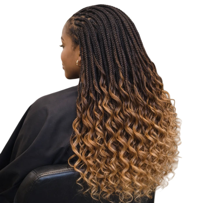 24 Inch French Curl Braiding Hair – Pre-Stretched Loose Wave Crochet Braids, Ombre Synthetic Hair
