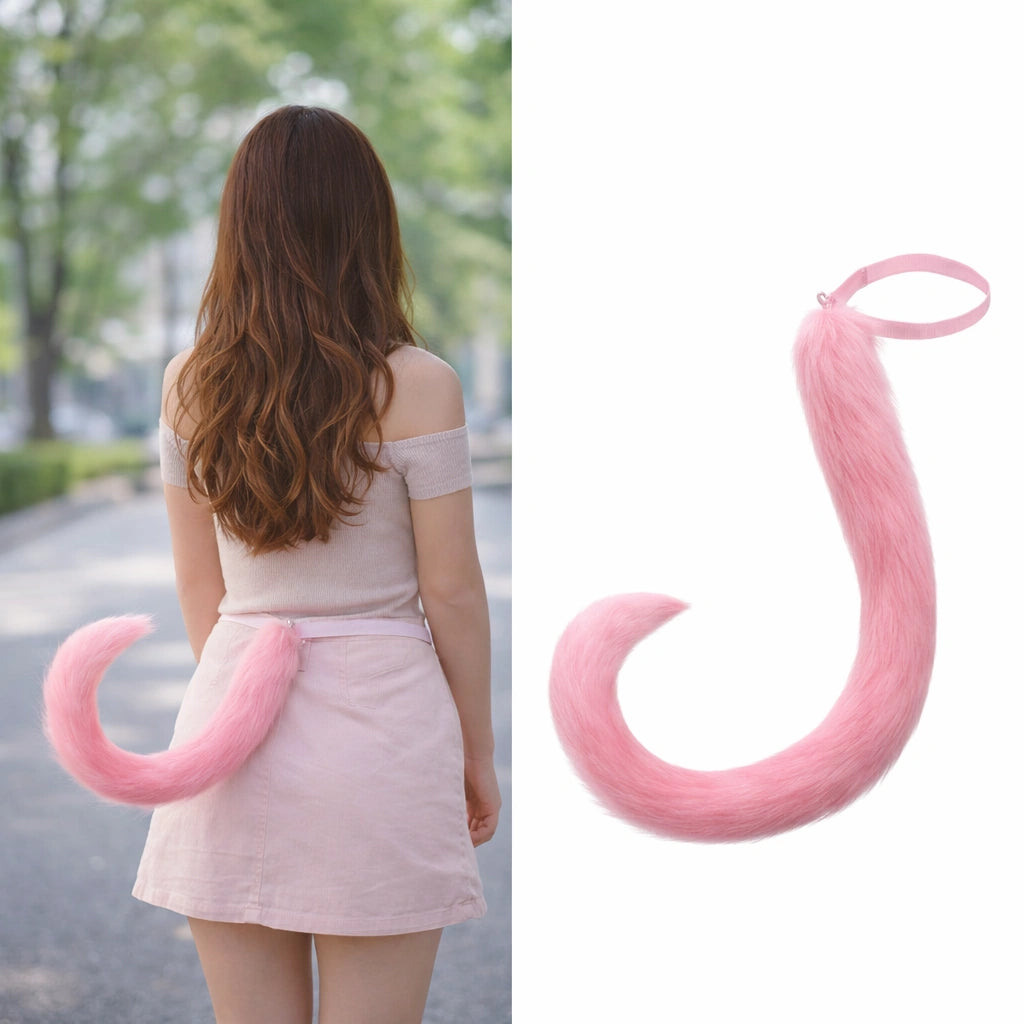 Blush Pink Cat Ears & Tail – Complete Cosplay Set