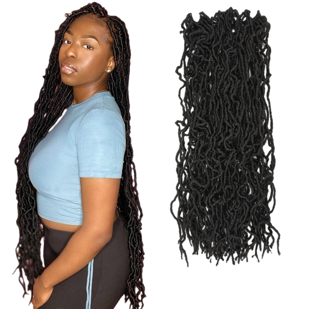 Soft NU Locs Crochet Hair – 36/24/18″ Pre-Twisted Faux Locs (20 Strands)