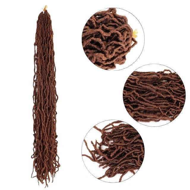 Soft NU Locs Crochet Hair – 36/24/18″ Pre-Twisted Faux Locs (20 Strands)