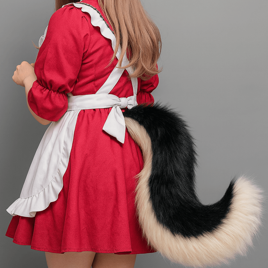Cosplay Wolf Tail – Long Faux Fur Animal Tail with Adjustable Belt for Costume & Anime
