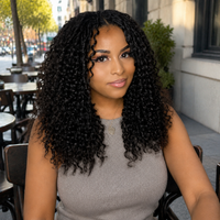Model wearing Water Wave Human Hair for Crochet Braids – Pre-Separated in outdoor lifestyle view