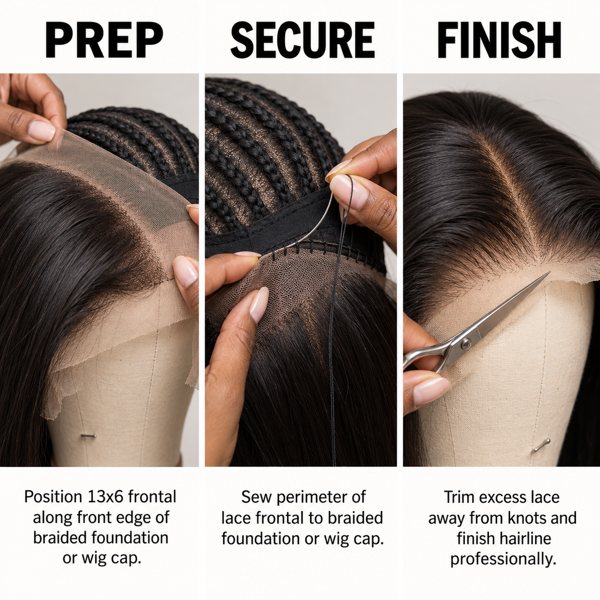 Lace frontal closure installation guide