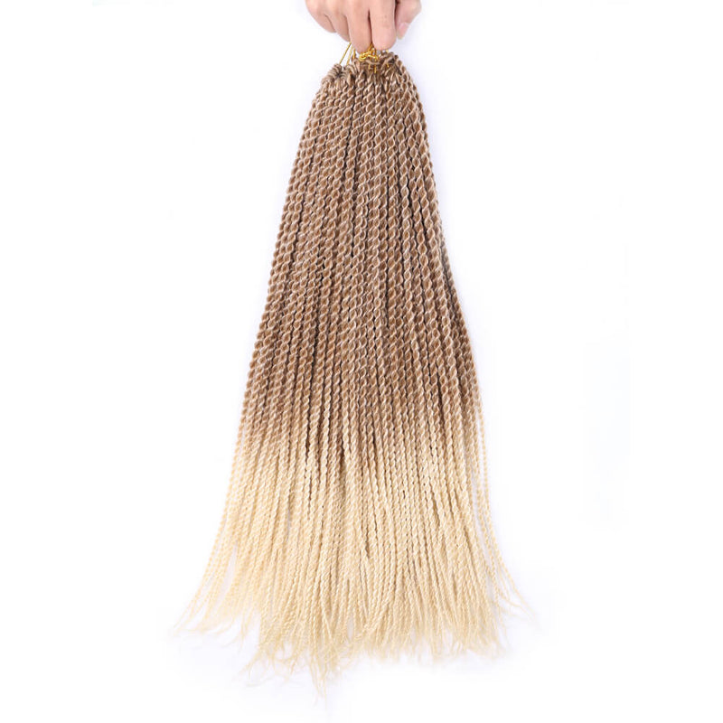 18 Inch 6 Packs Senegal Twist Hair Crochet Braids 30Stands/Pack Synthetic Braiding Hair Extensions for Black Women 27-613