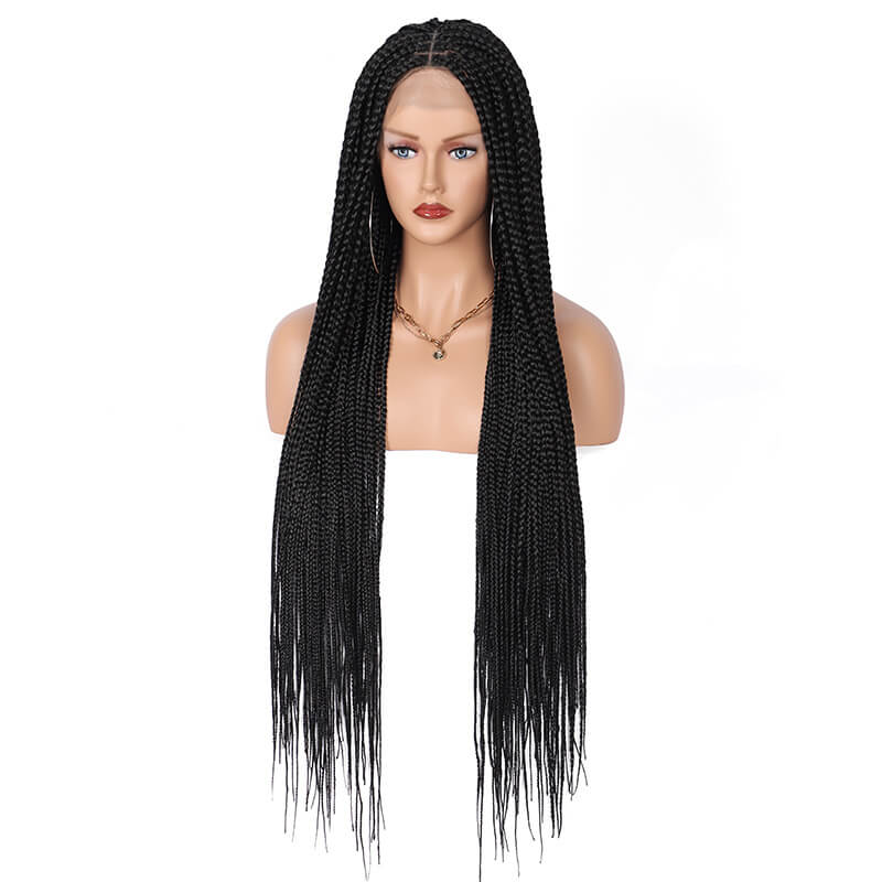 36 Inches Full Lace Front Knotless Box Braided Wigs With Baby Hair