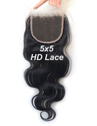 16inch 5x5 HD Lace Closure Human Virgin Hair Body Wave Pre Plucked Swiss Lace with Baby Hair Free Part
