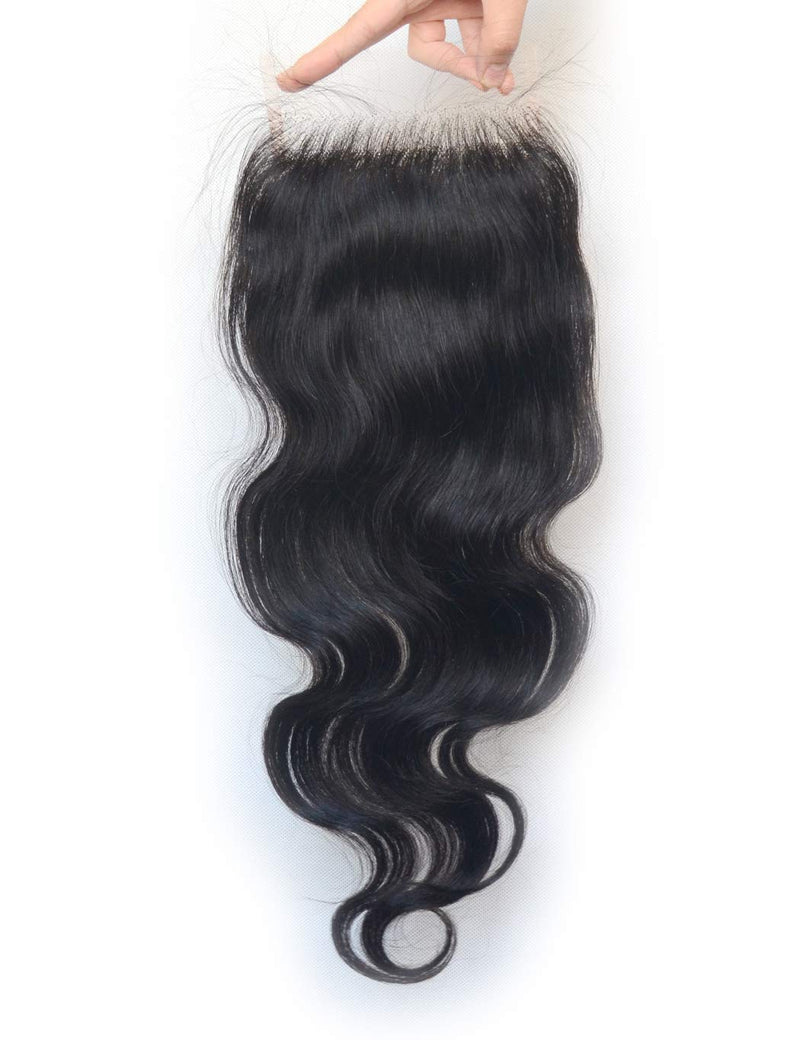 5x5 HD Lace Closure Human Virgin Hair Body Wave Pre Plucked Swiss Lace with Baby Hair Free Part