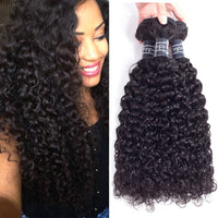 WIGMFG 8A Brazilian Curly Hair Weave 3 Bundles(14 16 18inch,285g) Brazilian Virgin Kinky Curly Human Hair Weave 100% Unprocessed Hair Weft Extensions Natural Black Color
