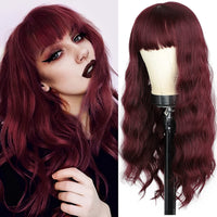 BUG Red Wig with Bangs Synthetic Wig