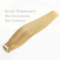 Natural Tape in Hair Extensions Human Hair Invisible Balayage Color Balayage Golden Brown to Bleach Blonde