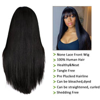 None Lace Front Wigs Machine Made Human Hair Wigs WIGMFG