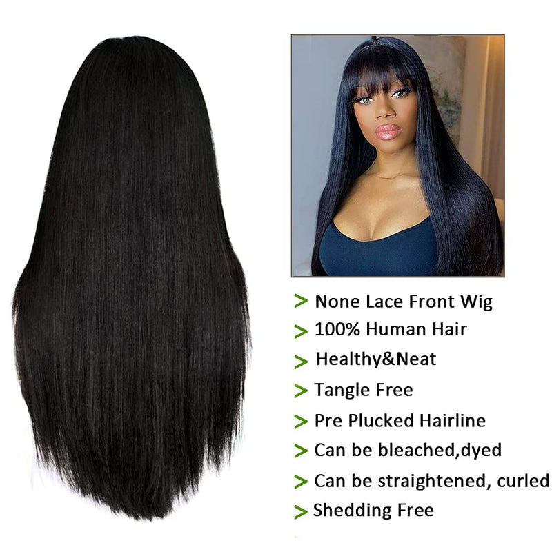 None Lace Front Wigs Machine Made Human Hair Wigs WIGMFG