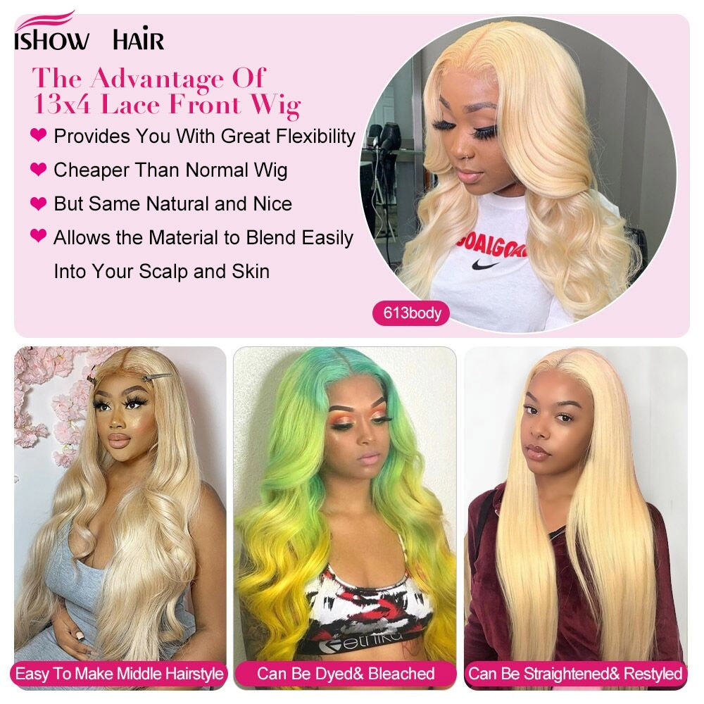 Human Hair Wigs Blonde Lace Part Wig For Women 613 28 30 Inch Frontal Pre Plucked Glueless Transparent Honey Blonde Straight Wig