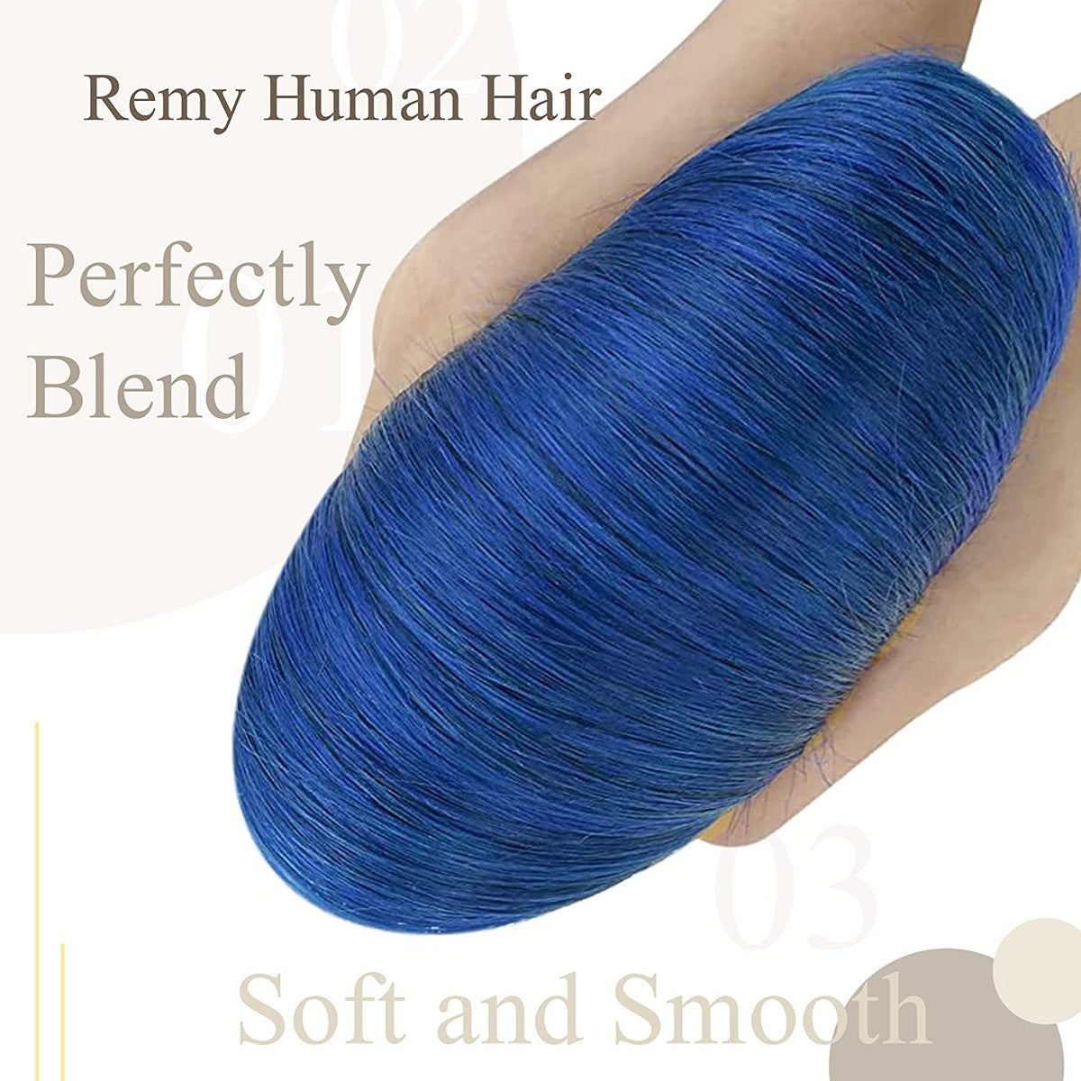 Blue Tape in Hair Extensions Remy Human Hair 16 Inches Invisible Hair Extensions Tape in for Woman 25g