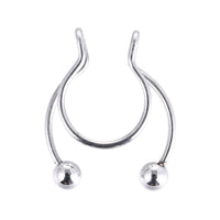 Fake Nose Piercing Ring Stainless Steel Magnetic Septum Non-Piercing Nose Cuff Unisex Gothic Harajuku Nose Body Jewelry Ear Clip