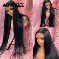 34inch Real HD Lace Front Wig Pre Plucked Straight Wigs 13x6 HD Transparent Lace Frontal Human Hair Wig Brazilian Hair For Woman