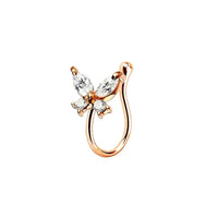 1Pcs Creative Rabbit Nose Ring Charm Crystal Metal Fake Piercing Nose Cuff Clip Brand Design Bunny Nose Ring Earrings Jewelry