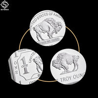 ドイツ造幣局 1 トロイオンス バッファロー ドイツ銀地金バー レプリカ コイン コレクション