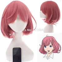 Anime Noragami Cosplay Ebisu Kofuku Wig Pink Short Curly Cosplay Wig Roll Anime Costume Party Wigs + Wig Cap