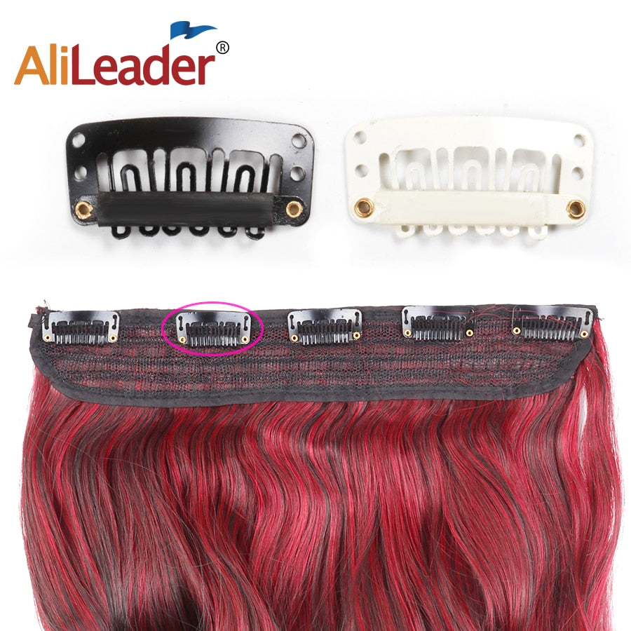 Alileader 20Pcs/Lot Clip In Hair Extension Wig Clips For Human Hair Bangs Snap Hair Clips For Extensions Metal Comb For Closure