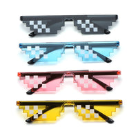 NEW Design Funny Mosaic Sunglasses Thug Life Sun Glasses Pixel Black Retro Gamer Robot Sunglasses Birthday Party Cosplay Favors