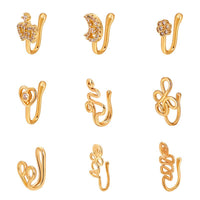 1pcs Copper Wire Spiral Fake Piercing Nose Ring Gold Silver Color Clip Nose Ring Also Can Be Ear Clip Cuff Jewelry