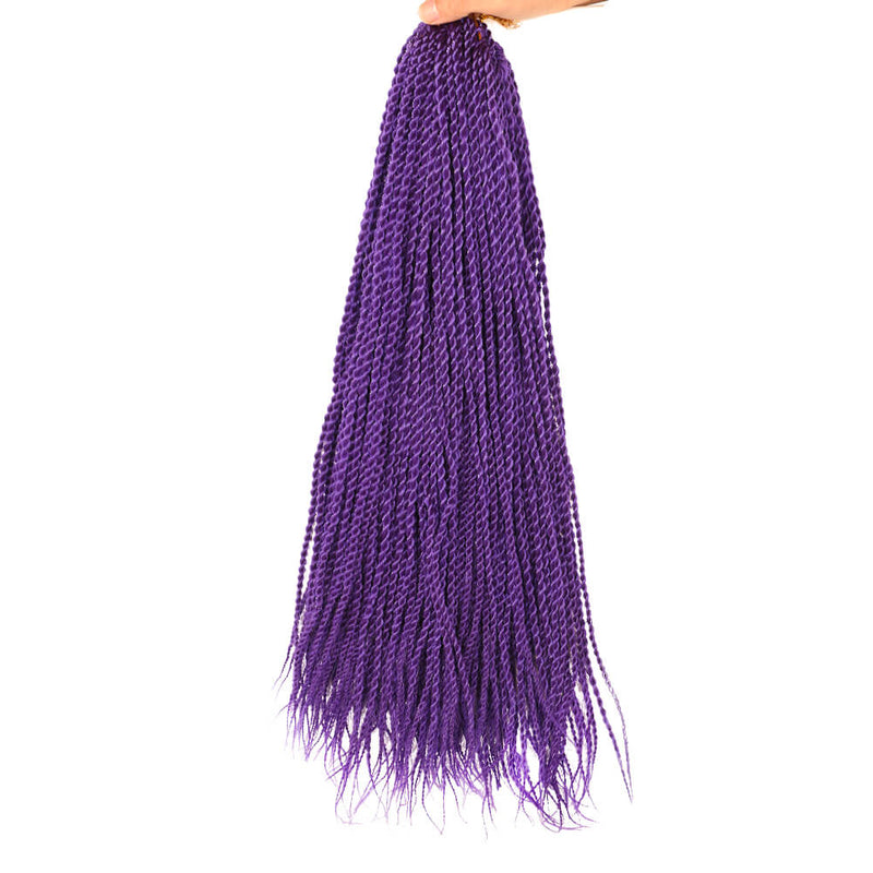 18 Inch 6 Packs Senegal Twist Hair Crochet Braids 30Stands/Pack Synthetic Braiding Hair Extensions for Black Women Purple