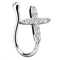 Cute Bunny Nose Ring Clip On Nose Cross Stainless Steel Heart Non Piercing Butterfly Nose Cuff Nariz Clip Jewelry Piercing Nez