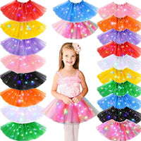 LED Glowing Light Tutu Skirts Fairy Costume Girl Kids Light Up Skirt Wedding Birthday Party 30cm Cosplay Princess Tutu Skirts